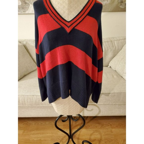 Tommy Hilfiger V-Neck Stripe Sweater - Picture 6 of 12